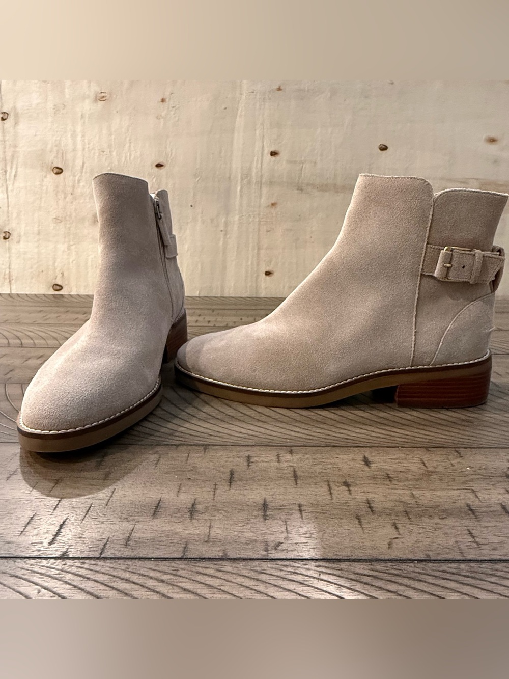 Cole Haan Hampshire Buckle Suede Booties Women 10B W29165 NWOB